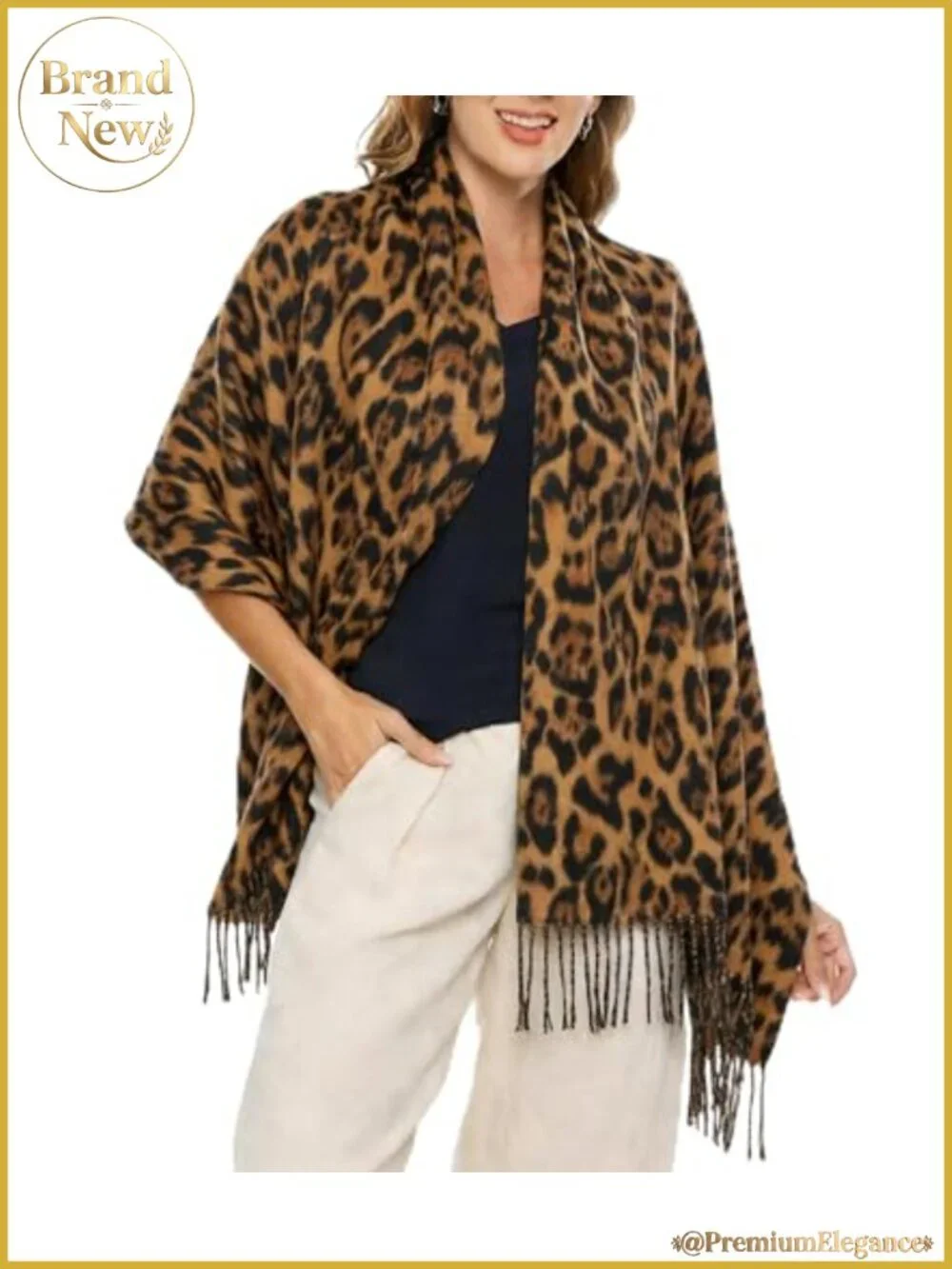Leopard Print Winter Scarf Shawl Wrap Large Thick Polyester Neck Warmer